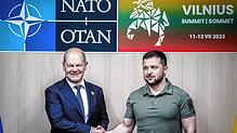 Ein Handschlag, aber nicht für jede Art der Partnerschaft: Bundeskanzler Olaf Scholz (links) und Wolodymy Selenskyj, Präsident der Ukraine.