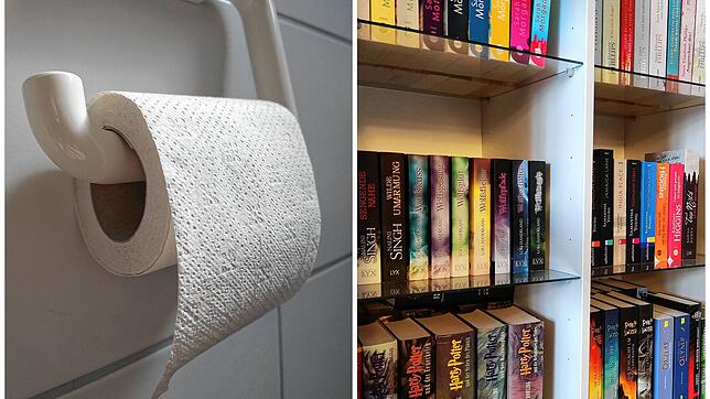 Geht es Ihnen auch so? Das Klopapier muss von der Wand weg abgerollt werden und die Buchrücken dürfen keinen Knick aufweisen? Spleens ...