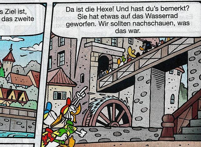 Sogar die Brücke in die alte Meersburg mit dem Wasserrad ist in der Story zu sehen.