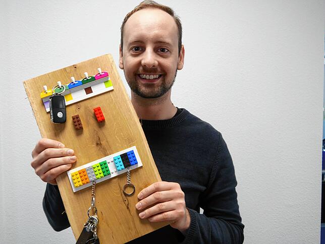 Dieses Schlüsselbrett hat Dominique Hahn selbst geschreinert.