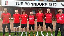 Die Trainer und Neuzugänge beim TuS Bonndorf: (von links) Tobias Lauble (Torwarttrainer), Manuel Müller, Fabian Gutmann, Claudio ...