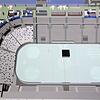 So wird die Helios-Arena im August aussehen. Der Unterrang der Gegengeraden wird zu einer Sitzplatztribüne umgebaut. Im Oberrang ...