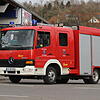 Warntag 2022: Von einem Feuerwehrfahrzeug aus wird eine Warn-Durchsage abgespielt.