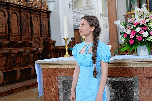 In der Schlosskirche ist Greta Hartleb öfters mit Liedern oder Arien zu hören.