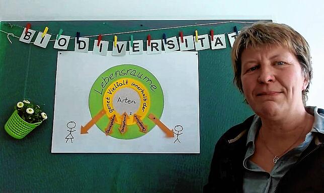 Kerstin Bullack, Dozentin des zweiten und dritten Moduls des Workshops „Biodiversität kommunizieren“, im Screenshot.