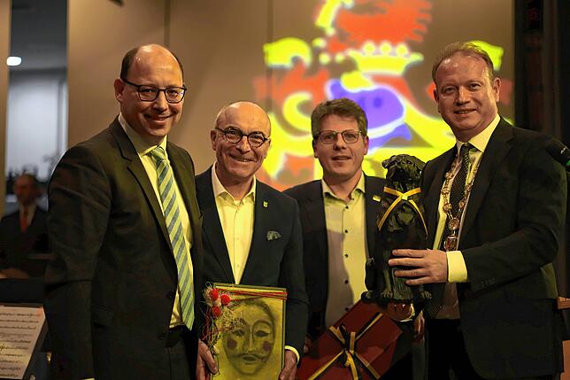 Die Rathaus-Chefs im Viererbund, von links: Christian Ruf (Rottweil), Roland Tibi (Elzach), Matthias Winter (Oberndorf) und Jan Zeitler ...