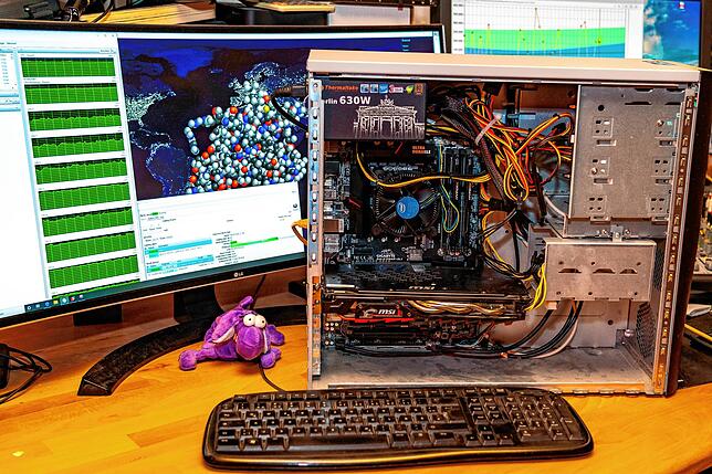Einer der Turbo-Rechner im Netzwerk von Götz. Mit diesem Computer hat er die meisten Datenpakete berechnet.