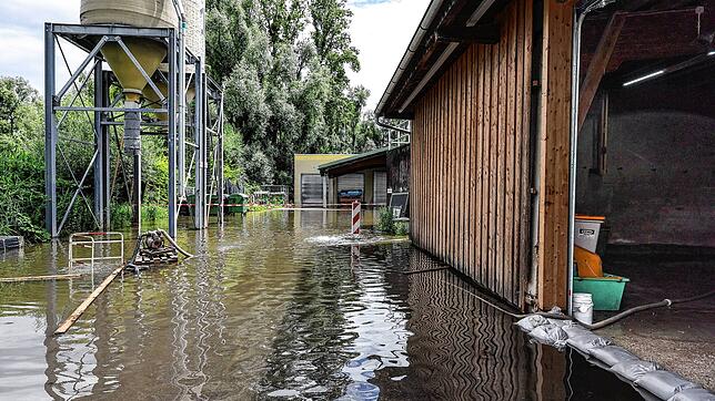 Auf dem Betriebsgelände der Technischen Betriebe in Radolfzell steht das Wasser.