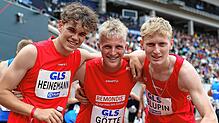 Starke Leistung: Julius Heinemann, Valentin Götte und Valentin Oblupin wurden in der 3x1000 Meter Staffel bei den deutschen ...