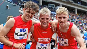 Starke Leistung: Julius Heinemann, Valentin Götte und Valentin Oblupin wurden in der 3x1000 Meter Staffel bei den deutschen ...