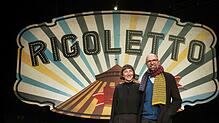 Elisabeth Sobotka, Intendantin der Bregenzer Festspiele, mit Philipp Stölzl, Regisseur und Bühnenbildner für Verdis "Rigoletto“. Die ...