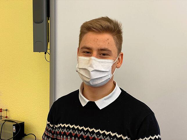 David Römele freut sich darüber, dass der Unterricht in Präsenz stattfinden kann.