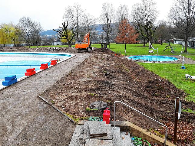 Bild 3: Baggern statt Planschen: Ein Besuch auf der Baustelle im Waldshuter Freibad