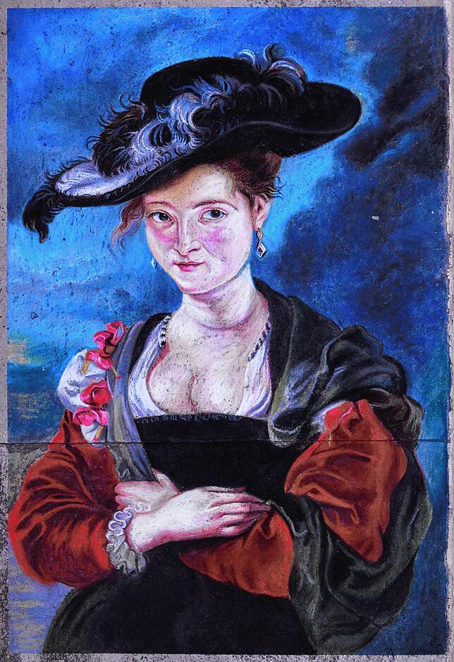 Die mexikanische Malerin Jimena Gabino zauberte im Klosterhof von Grazie bei Mantua dieses Motiv des flämischen Malers Peter Paul Rubens ...