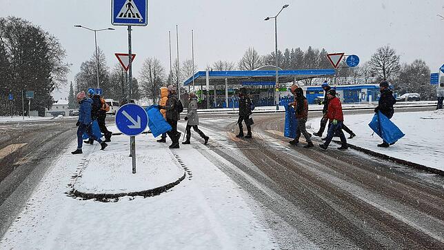 Auf dem Weg zum Müllsammeln.