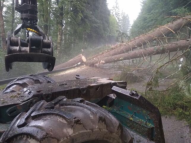Bild 1: Die Folgen des Unwetters rund um Bonndorf am Freitag, 26. Juli 2019