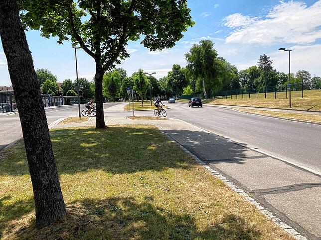 Ungefähr am Busbahnhof in bad Dürrheim ist der Zieldurchlauf.
