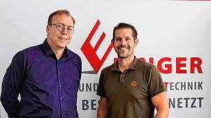 Christoph Grüttner (links), Primion, und Roland Alterdinger, NST Ebinger, freuen sich auf die Zusammenarbeit. Bild: Primion