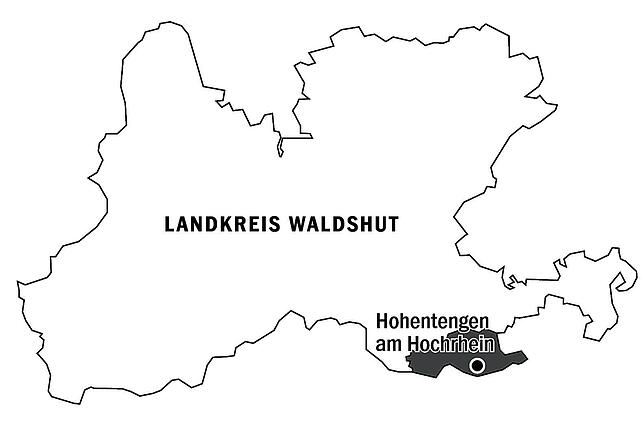 Hohentengen liegt am Rhein im östlichen Gebiet des Landkreises Waldshut.