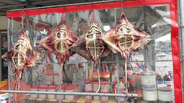 Meeresfrüchte: Getrocknete Rochen werden vielerorts in Südkorea verkauft.