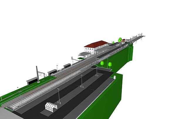 Die Visualisierungen der Deutschen Bahn, bzw. der Vössing Ingenieursgesellschaft mbH, zeigen, welche Änderungen am Bahnhof in Säckingen ...