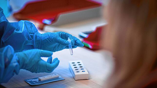 Ein Antigen-Test auf Covid-19 wird bearbeitet. (Symbolbild)