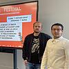 (Archivbild) Die Veranstalter vom Campus-Festival, hier im Oktober 2023, (von links) Werner Rietzschel, Maximilian Schrumpf und Xhavit ...