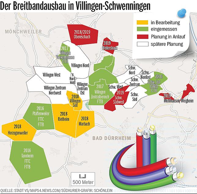 Bild 4: In kleinen Schritten zum schnellen Netz: Wie der Breitbandausbau in VS funktioniert