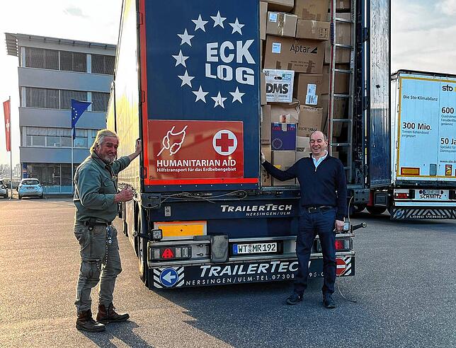 Voll bepackt verließen die Lastwagen Waldshut-Tiengen.