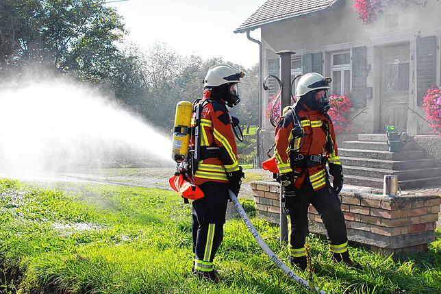 Bild 1: Jahreshauptübung der Feuerwehrabteilungen Wahlwies und Espasingen
