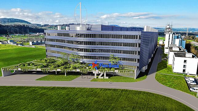 Eine Visualisierung des künftigen Technologiezentrums in Laufenburg/Schweiz, für das das Unternehmen Flexbase die Baufreigabe erhält.