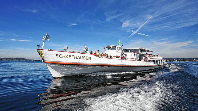 (Archivbild) Die Kursschiffe der URh, dieses Bild zeigt das Flaggschiff „Schaffhausen“, verkehren von April bis Oktober zwischen ...