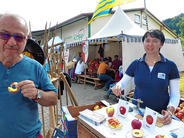 Obst vom Bodensee wird diesmal auf dem Gelände der Bodenseekelterei Widemann Station machen und verschiedene Apfelsorten zum Probieren ...