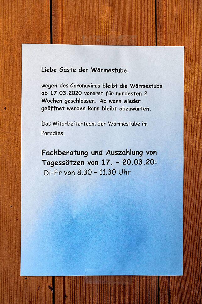 Wärmestube Schwenningen schließt ab Dienstag.