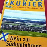 Der Umweltkurier, den die Umweltgruppe als Gegner der Südumfahrung zusammengestellt hat.