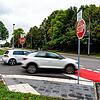 Die Stoppstelle an der Abfahrt der Bundesstraße 33 beim Landratsamt in VS-Villingen wird oft überfahren, hier ein Bild vom Oktober 2021. ...