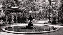 Wie eine alte Postkarte zeigt, gab es früher im Stadtgarten einen wunderschönen Springbrunnen und einen Musikpavillon. Lang, lang ist es ...