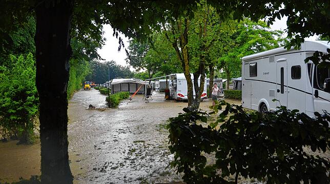 Land unter auf dem Campingplatz.