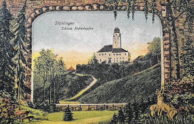 Schloss Hohenlupfen mit Kerker und Pavillon des Schwarzwaldvereins.