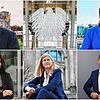 Blicken auf ihr erstes Jahr im Deutschen Bundestag zurück (von oben links im Uhrzeigersinn): Robin Mesarosch, Lina Seitzl, Volker ...