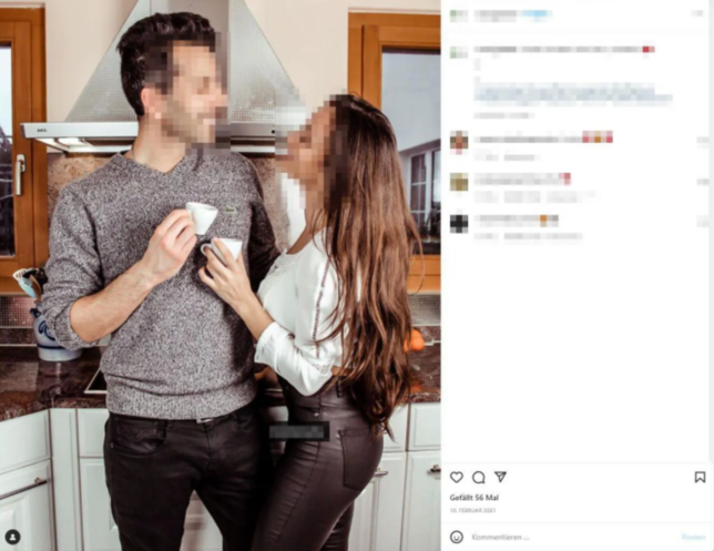 Benjamin V. posiert mit seiner Freundin Antonia B. für das Instagram-Profil der gemeinsamen Firma, welche auch brasilianischen Kaffee ...