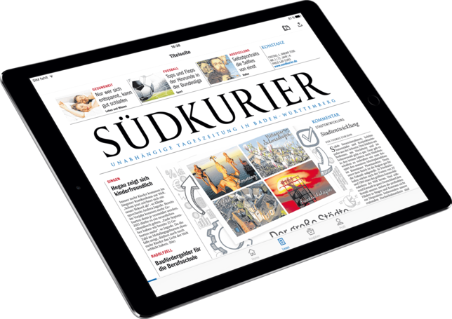 Bild 1: Der SÜDKURIER als digitale Ausgabe für alle Abonnentinnen und Abonnenten