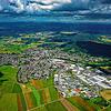 Eine Luftaufnahme von Gottmadingen. Oben ist der Ortsteil Bietingen. Hier hat am 20. Oktober die Erde gebebt.