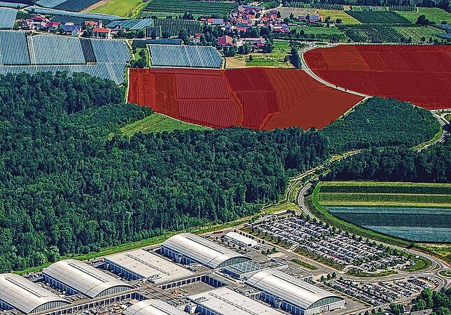 Das geplante Vorranggebiet fürs Gewerbe und Industrie bei Hirschlatt