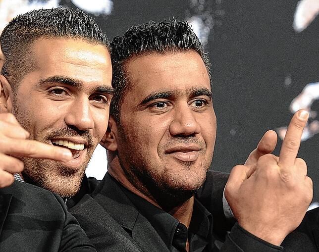 Sie waren mal Freunde: Rapper Bushido (links) und Arafat Abou-Chaker 2010 bei einer Filmpremiere in Berlin.