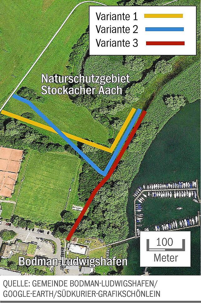 Bild 1: Kleiner Kanal macht am Bodensee große Probleme: Verlandungen könnten Boots-Liegeplätze bedrohen