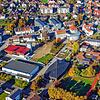 Im Jahr 2022 erreicht die Owinger Ortsmitte ihr vorläufig finales Stadium &ndash; rund um ein grünes Zentrum. Am dezenten Rot ist das ...
