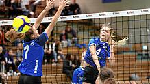 Sommer-Neuzugang Lucie Bense (rechts) ist beim TV Villingen im Mittelblock gesetzt. Die Spielerin, die aus der Verbandsliga kam, hat ...