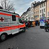 Das Deutsche Rote Kreuz war am Schmotzigen Dunschtig, unter anderem auf der Marktstätte, im Einsatz.