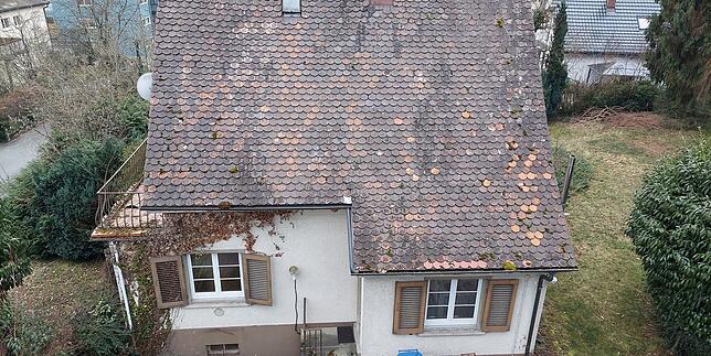 So sieht das Haus am Renkenweg 3 von oben aus, das einem größeren Neubau weichen soll.